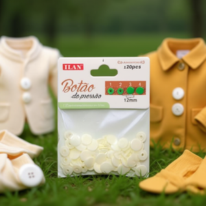 Bottoni a Pressione Ilan 12mm Colore Crema 20 Pezzi per Abbigliamento e Accessori - Product Image 3