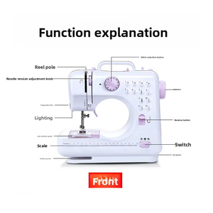 <span class=keywords><strong>Machine</strong></span> à <span class=keywords><strong>coudre</strong></span> domestique multifonctionnelle 505A à point noué, à commande au pied, entièrement automatique, pour tissus épais - Product Image 3