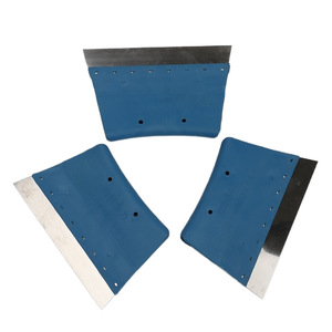 Double Layer Blue Plastic Scraper Stainless Steel Blade 170mm For Wall Floor Plastering Industrial Use - Product Image 1