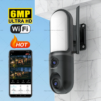 Vstarcam FC4 6MP WiFi Double objectif Projecteur mural extérieur LED 2K Vision nocturne couleur intégrale Sécurité domestique Projecteur de surveillance Carte mémoire