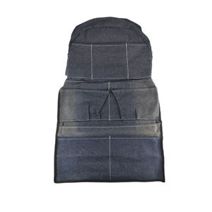 Organizador de Asiento Trasero de Coche de Tela Vaquera de Lujo con Bolsillos de Almacenamiento y Dispensadores de Bolsas - Product Image 1