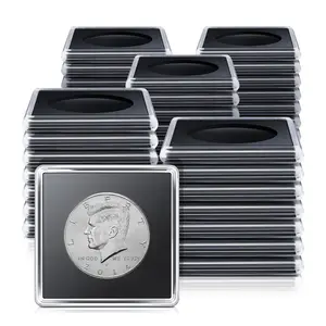 Coin Snap Holders Plastic Clear Silver Dollar Storage Cases Display Box 20/25/30/35/40 mm Square Coin Capsule