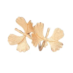 Anel de guardanapo de borboleta dourada para decoração de casa de casamento