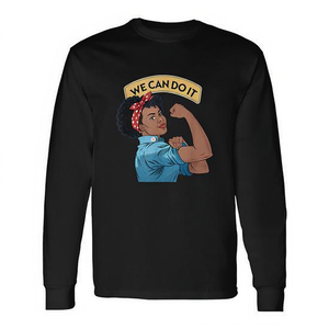 Podemos hacerlo, camiseta negra de manga larga de Rosie The Riveter, estilo feminista - Product Image 2