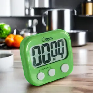 Temporizador de Cocina Digital ecológico con pantalla LCD grande Imán de soporte fijo 99m59s + Stander + Agujero colgante hecho de plástico ABS