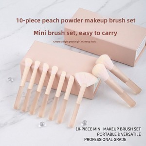 10-Piece Mini Makeup Brush Set Plastic Handle Soft Synthetic Bristles Portable Loose Powder Kit - Product Image 4