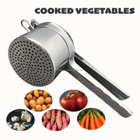 Keukenaccessoires Eco-vriendelijke 3-in-1 roestvrijstalen draadhaak aardappelpersen groente- en fruitmolen handmatig
