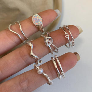 925 cuivre argent minimaliste Double couche noeud croisé anneau pour les femmes Style coréen à la mode main accessoire polyvalent Unique - Product Image 2