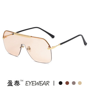 Eyewear <b>Oversized</b> Frameless <b>Sunglasses</b> UV400 PC Lens Unisex Street Style - Product Image 4