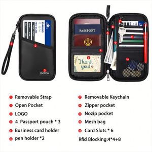 OEM Men Waterproof Passport Wallet Card Holder With Coin <b>Pocket</b> Mens Clutch Passport Bag Cover ID Credit Card Holder RFID - Product Image 5