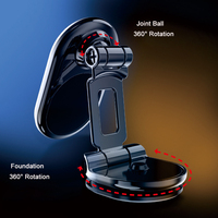 Support de téléphone magnétique réglable, portable, adhésif, pliable, multifonctionnel pour tableau de bord de voiture, compatible avec tous les téléphones, en alliage