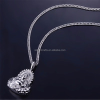Vente en gros de pendentif bouddha plaqué or/argent collier de bijoux amulette Maitreya en acier inoxydable pendentif bouddha