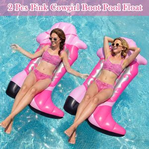 2 flotteurs gonflables pour piscine en forme de bottes de cowgirl roses, hauteur 4,6 pieds, décoration pour enterrement de vie de jeune fille, fête des célibataires, thème <span class=keywords><strong>western</strong></span> cowgirl - Product Image 3