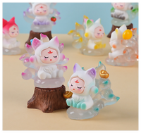Miniatur 3D Deko-Harzfiguren Hersteller Cartoon Fuchs Winzige Mini Harz-Tierfiguren für Kinder Großhandel Kunst Trendiges Spielzeug