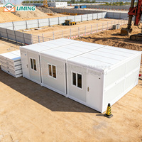 Maison conteneur portable pliable, design pliant peu encombrant, bâtiment modulaire préfabriqué pour l'hébergement sur chantier