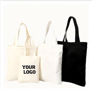 Bolsa de Mano Grande Plegable de Lona con Logotipo Impreso, Bolsas de Compras con Cierre, Regalos Promocionales Personalizados - Product Image 1