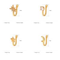 À la mode Non-Piercing Indien Or Couleur Nez Anneaux Conception Cuivre U Forme Pince-Nez Zircon Étoile Lune Coeur Faux-Nez Anneau pour les Femmes