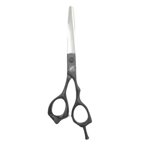 Minghen engraved handle Hairdressing curved barbar scissors shears texture unique self cut hair machine clipper