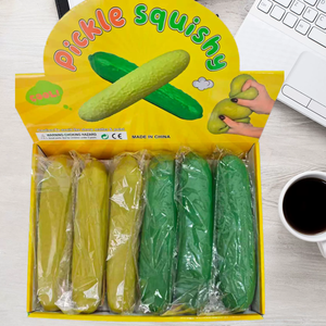 Jouet anti-stress populaire en forme de cornichon aigre, jouet alimentaire à rebond lent pour soulager le stress, lot de jouets à presser - Product Image 5
