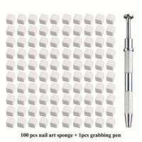 Outil éponge adhésive pour nail art, mini bloc de tofu de 1 cm, éponge de mélange dégradé, petite éponge carrée, pince de préhension