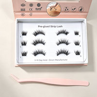 Bande de cils pré-collée courbée Lash Accent, cils auto-adhésifs effilés, taille personnalisée, imperméables, vente en gros Europe, Royaume-Uni, France, Italie