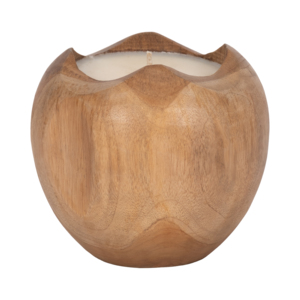 Ciotola per Candela Profumata in Legno di Teak, Piccola Candela Decorativa a Colonna per Esposizione Domestica - Product Image 2