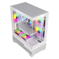 Boîtier de tour d'ordinateur en verre trempé AntarcChill Factory, boîtier de PC de jeu ATX, boîtier de PC de bureau M-ATX ITX, boîtier de tour moyen avec alimentation