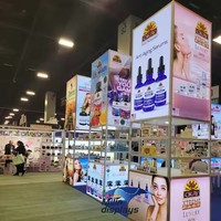 Étagères de supermarché en aluminium métallique double face robustes Milindisplays, présentoir lumineux rétroéclairé autoportant
