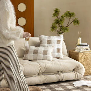 Soporte Lumbar geométrico moderno Simple de gama alta para luz de invierno Respaldo de cabecera de lujo Ventana de Bahía Fundas de almohada de felpa de invierno - Product Image 3