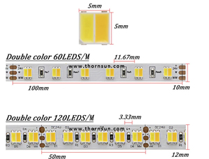 CRI95 12V24V高ルーメン<span class=keywords><strong>LED</strong></span>プロジェクトフレキシブル<span class=keywords><strong>LED</strong></span>ストリップライトの色変更2-in-1デュアルカラー<span class=keywords><strong>LED</strong></span>ライトバー - Product Image 4
