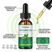 Ausreson OEM Huile d'origan biologique naturelle en gouttes liquides, complément alimentaire, stimule la santé immunitaire et intestinale, gouttes d'huile d'origan sauvage