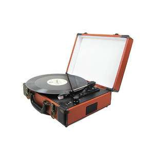 Tocadiscos portátil de 3 velocidades con carga USB y grabación por ordenador, color blanco, con auriculares y entrada auxiliar. - Product Image 3