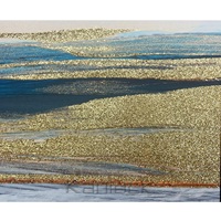 Peinture murale abstraite classique de paysage, imprimée numériquement, aquarelle ornée, encadrée, en papier, avec détails en relief pour la décoration intérieure