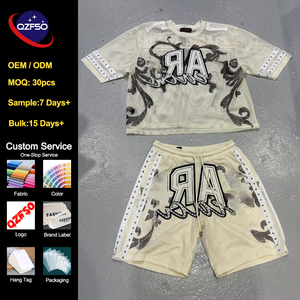 QZFSO Custom Vintage Sublimation Soccer T Shirt American Football Uniform Tracksuit Rhinestone Mesh Rugby Sport Jersey Set - Product Image 1