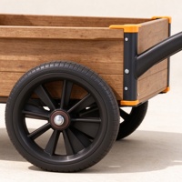 Chariot de jardin en bois pour enfants avec roue en PVC, chariot de jeu extérieur pour la crèche, chariot à sable pour la cour
