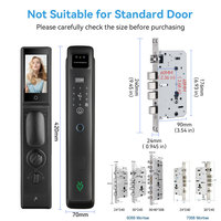 S958MAX Tuya Smart Lock mit Gesichtserkennung, Handabdruck, Aluminiumlegierung, Sichtbare Gegensprechanlage, Schlüsselloses Eingangssystem, Cloud-WLAN für Zuhause