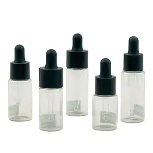 Offre Spéciale 5ml 7ml 20ml 25ml 30ml flacon transparent pour les soins de la peau emballage tube bouteille en verre avec compte-gouttes