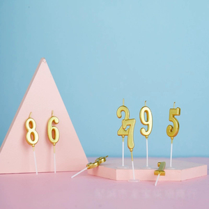 Bougies numériques dorées de haute qualité 0 à 9, bougies d'anniversaire créatives sans fumée, boîte en PVC, cire de <span class=keywords><strong>paraffine</strong></span>, chiffres pour les fêtes d'enfants et d'adultes - Product Image 2