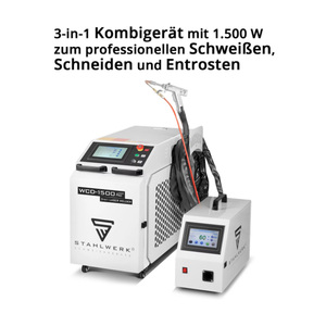 Machine de soudage laser à fibre 3-en-1 1500W pour le nettoyage, la découpe et le soudage manuel, pour tous les métalurgistes (STAHL WERK WCD1500) - Stock UE - Product Image 2