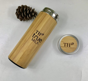 ขวดน้ำเก็บความร้อนไม้ไผ่5โหนดทันสมัยพร้อมฝาปิดแบบ Inox และหลอดไม้ไผ่สำหรับดื่มโดยตรงสำหรับกลับไปโรงเรียน - Product Image 2