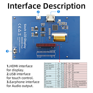 Factory Direct 5 ''Pantalla táctil 5 pulgadas 800*480 Módulo de pantalla LCD para Raspberry <span class=keywords><strong>Pi</strong></span> - Product Image 5