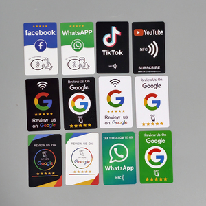 Tarjeta NFC215 sin contacto con chip RFID para redes sociales, soporte de exhibición con código <span class=keywords><strong>QR</strong></span> para reseñas de Google, lector táctil, letrero personalizado para <span class=keywords><strong>WhatsApp</strong></span> - Product Image 2