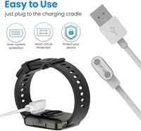 Kabel pengisi daya USB pengganti putih kustom OEM untuk jam tangan pintar LED jam tangan pintar magnetik portabel