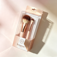 Boîte d'emballage personnalisée pour pinceaux de maquillage avec des blisters en plastique pour contenir un ensemble de pinceaux, boîte d'emballage imprimée en plastique