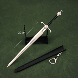 <span class=keywords><strong>Thrones</strong></span> metallo portachiavi ghiaccio e fuoco spada lunga GTR12 alla moda in lega <span class=keywords><strong>di</strong></span> zinco arma giocattolo per Targaryen accessori per il gioco - Product Image 2
