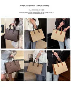 Borsa a Mano da Donna Elegante in Stile Coreano con Motivo Classico a Fiori, Chiusura a Cerniera e Manico Superiore, Borsa da Lavoro Impermeabile, Pochette Classica - Product Image 6