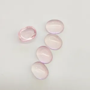 Oval Shape Cabochon 6x4mm~20x15mm High Quality Loose Semi Precious Gemstones Pink Quartz For Jewelry Setting Natural Rose Quartz