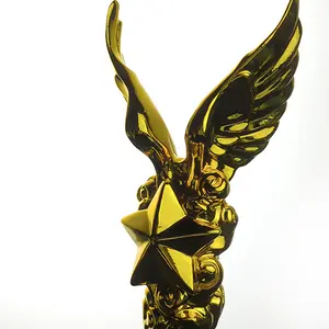 Yıldız şekli reçine ödülü kupa ile kristal yeni tasarım kanatları onur