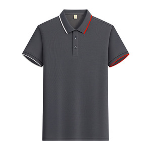 Polo Shirt Solid Color Polyester Ice Silk Contrast Trim Daily Wear Summer Short Sleeve Workwear Customized Printed Logo - Product Image 2