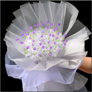 Trang Trí Nội Thất Tulip Phát Sáng Bó Hoa Với Ánh Sáng LED Mãi Mãi Acrylic Hoa Nhân Tạo DIY Thủ Công Tulip Bó Hoa Ánh Sáng Ban Đêm - Product Image 4